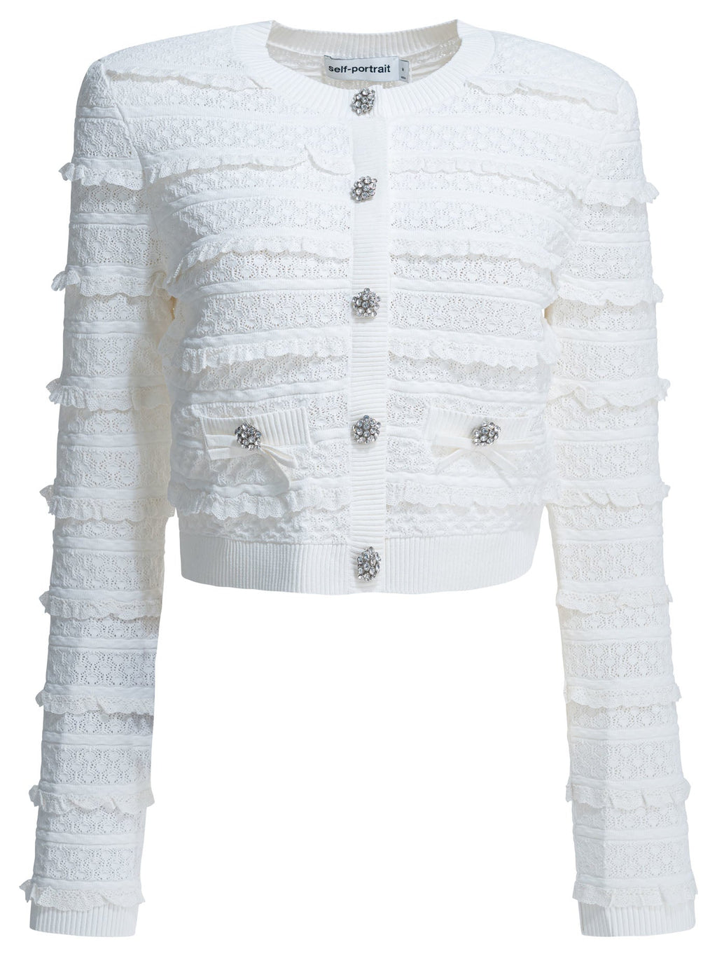 Self-portrait Woven Knit Cardigan