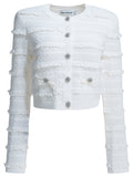 Self-portrait Woven Knit Cardigan