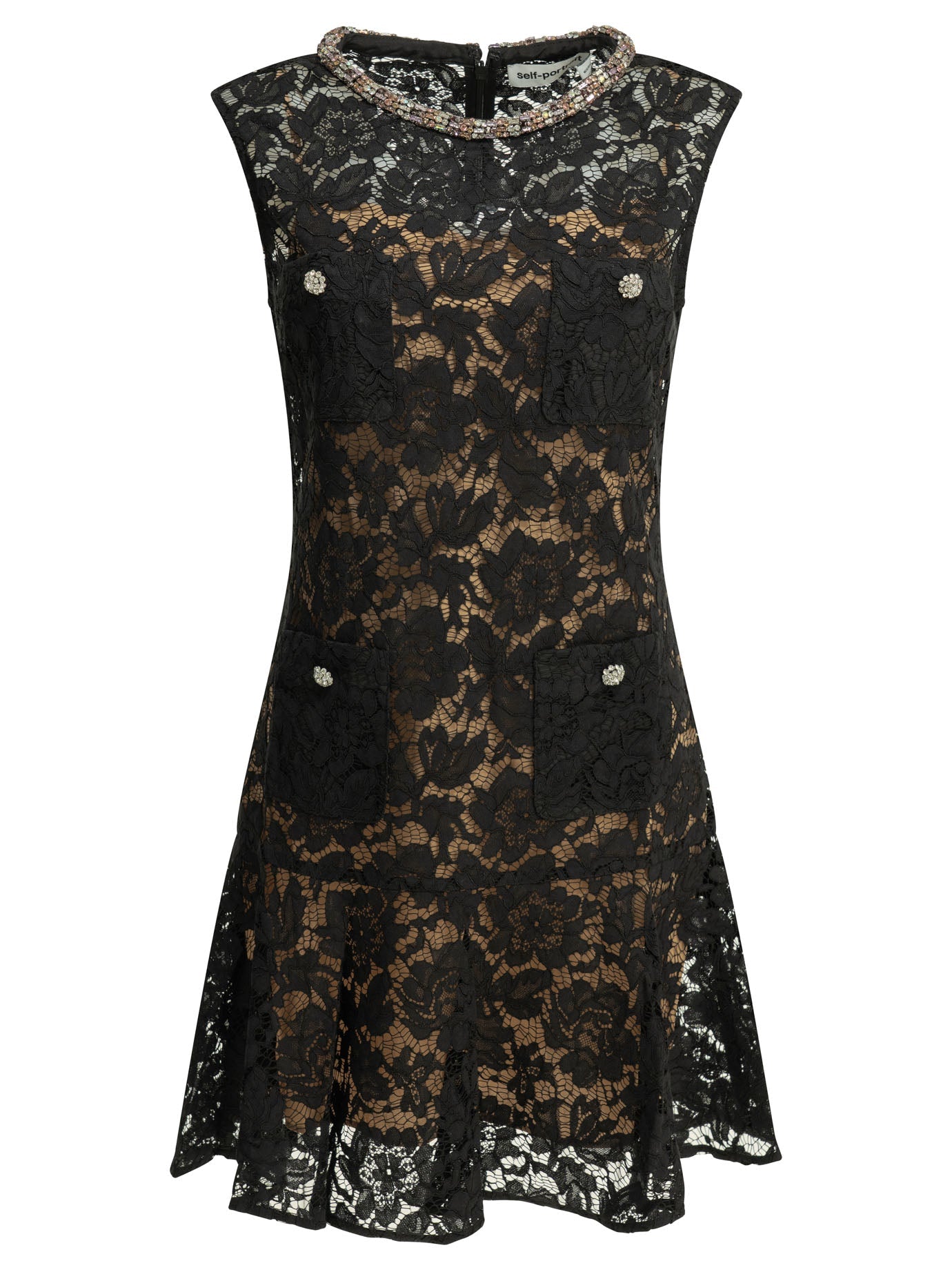 Self-portrait Embroidered Short Dress