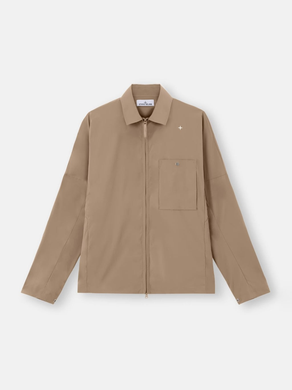 Stone Island Zippered Overshirt Jacket In Nylon Stretch