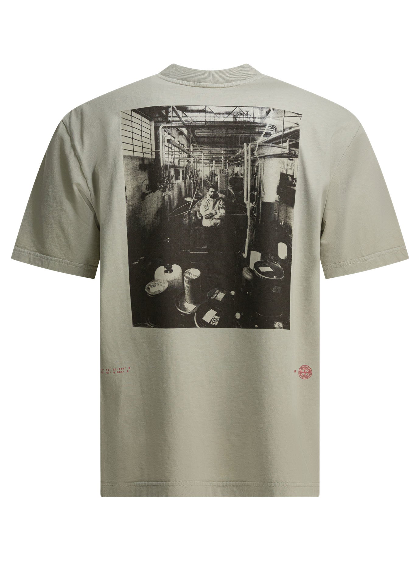 Stone Island Crew-neck T-shirt With Logo And Print