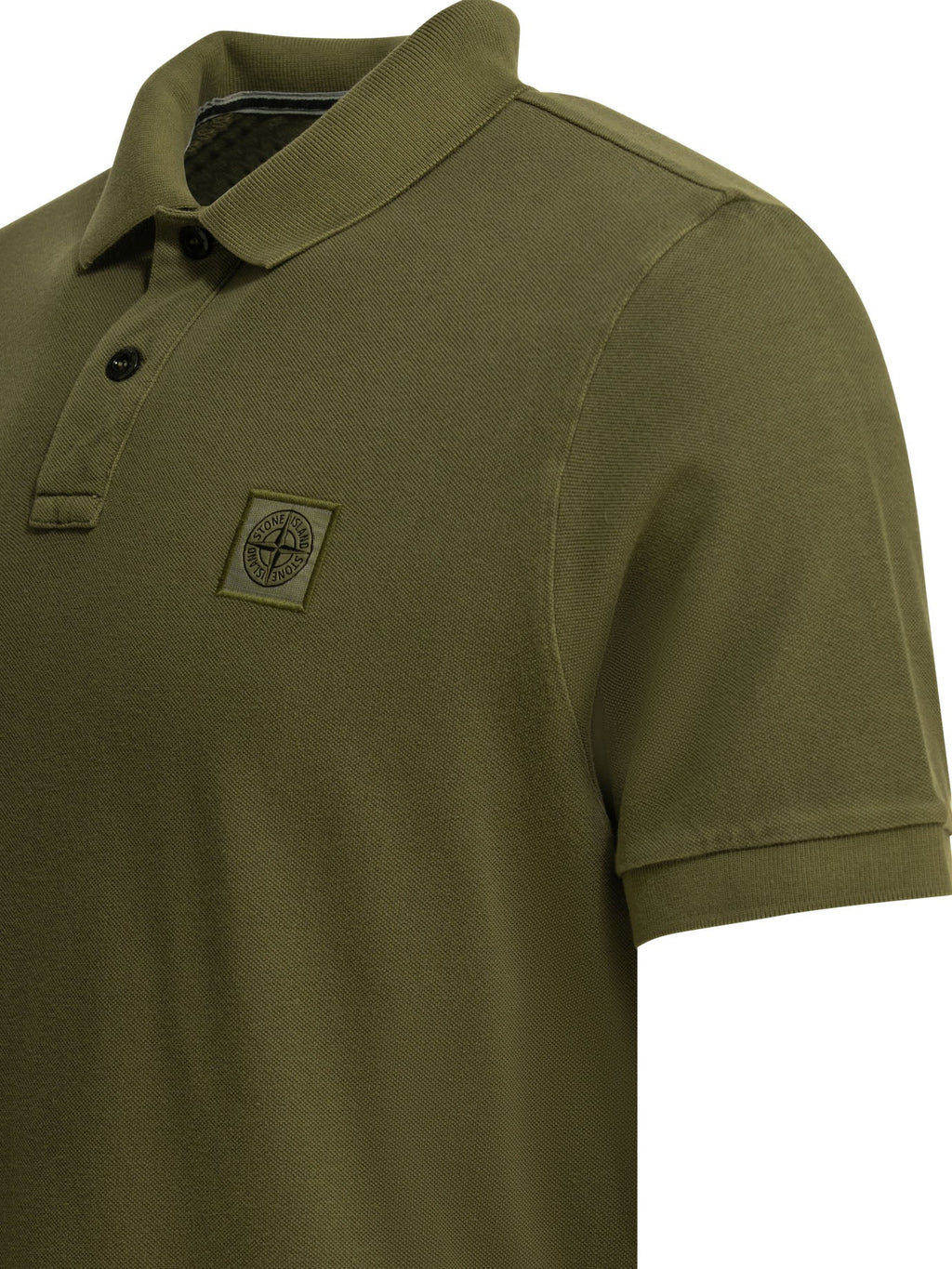 Stone Island Polo Shirt With Buttons And Logo