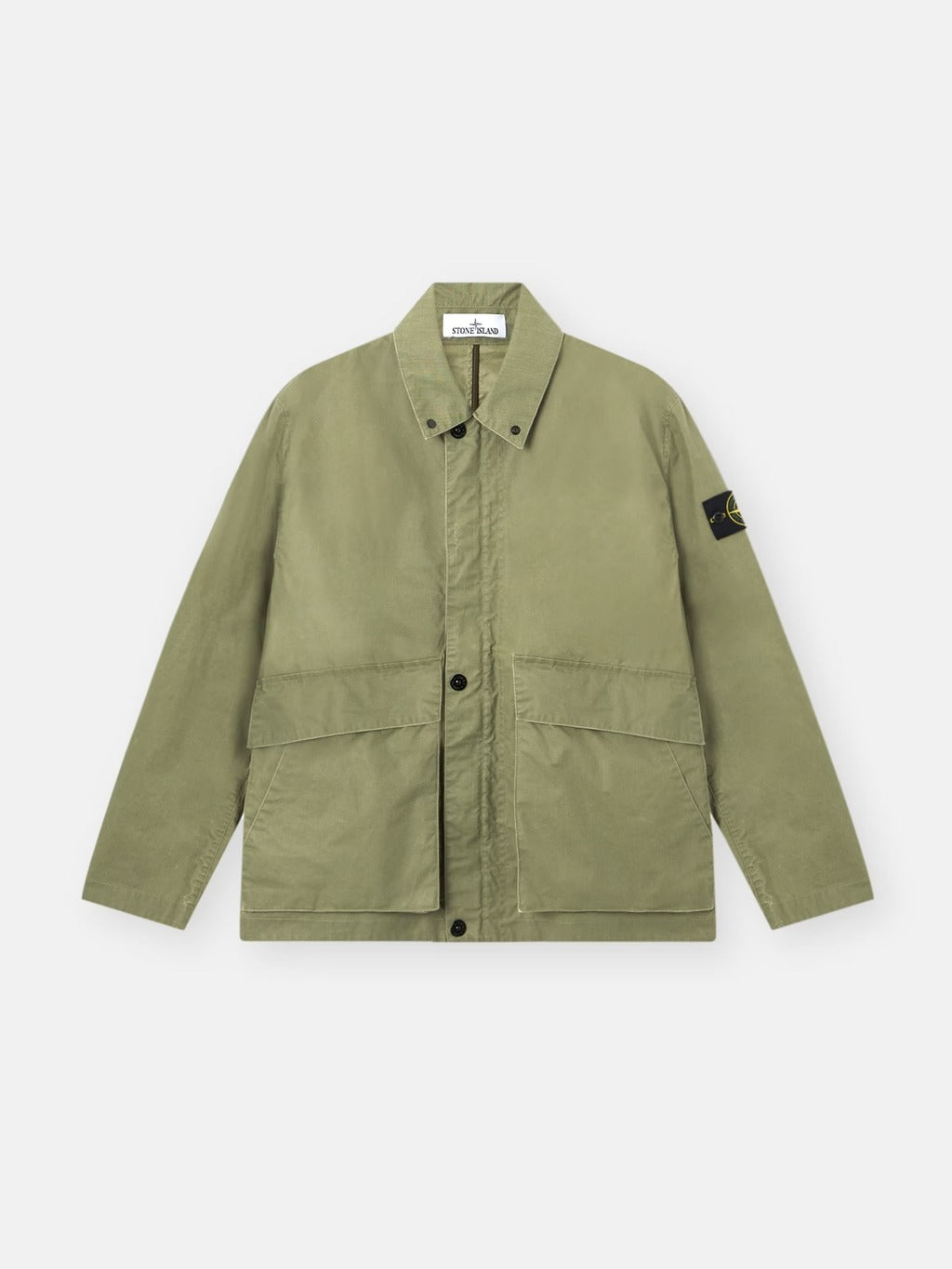 Stone Island Coach Jacket With Pigmented Wax Coating