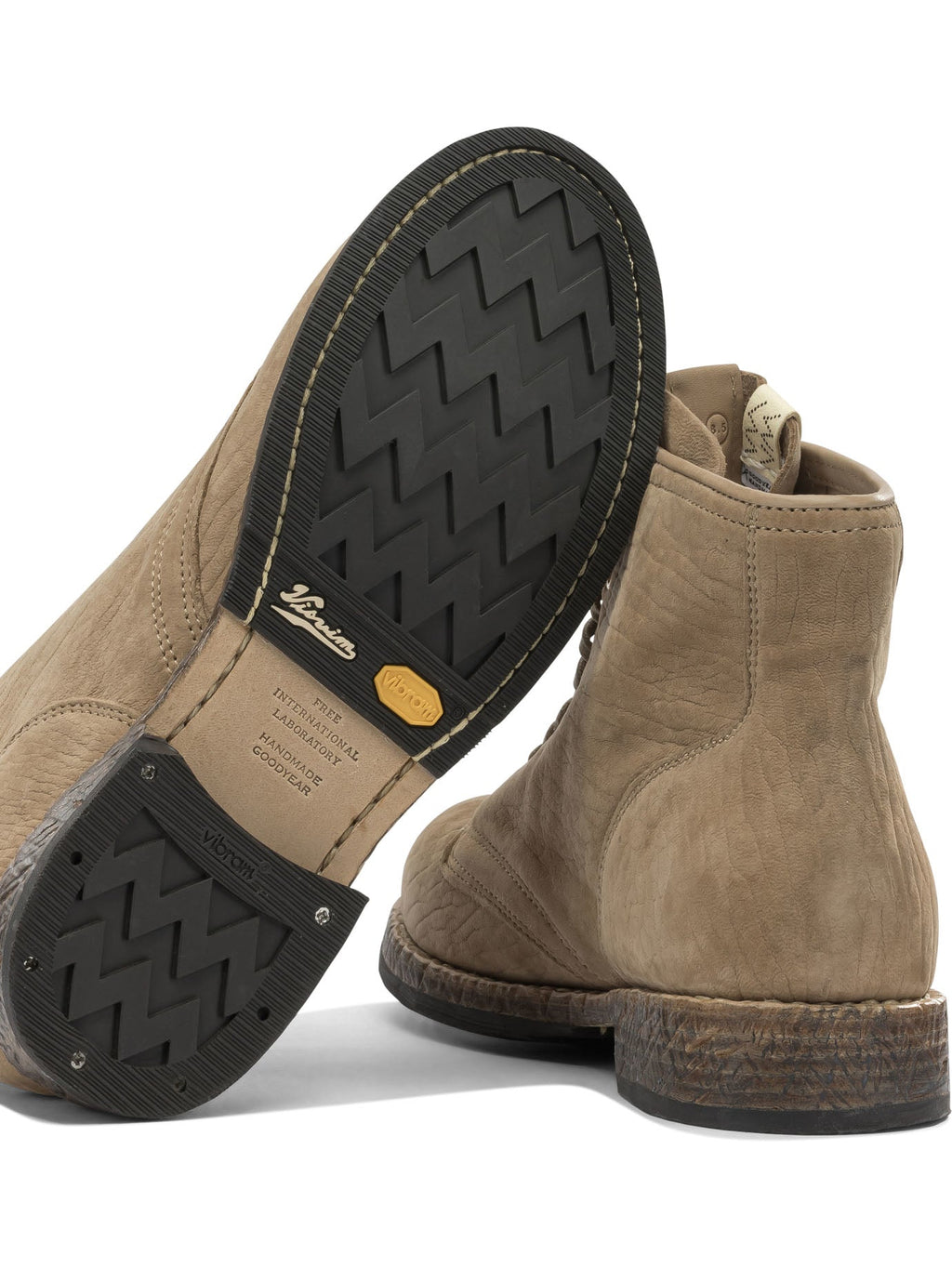 Visvim "brigadier Mid Folk" Lace-up Boots.