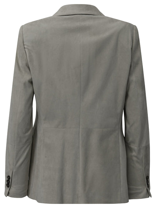 Brunello Cucinelli Suede Leather Blazer Jacket