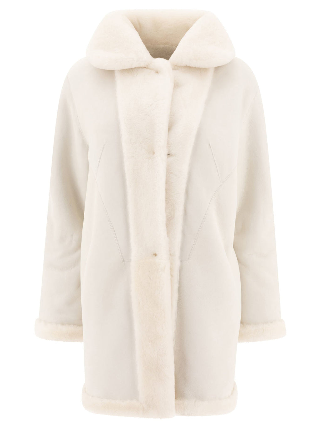B&w Reversibile Shearling Coat