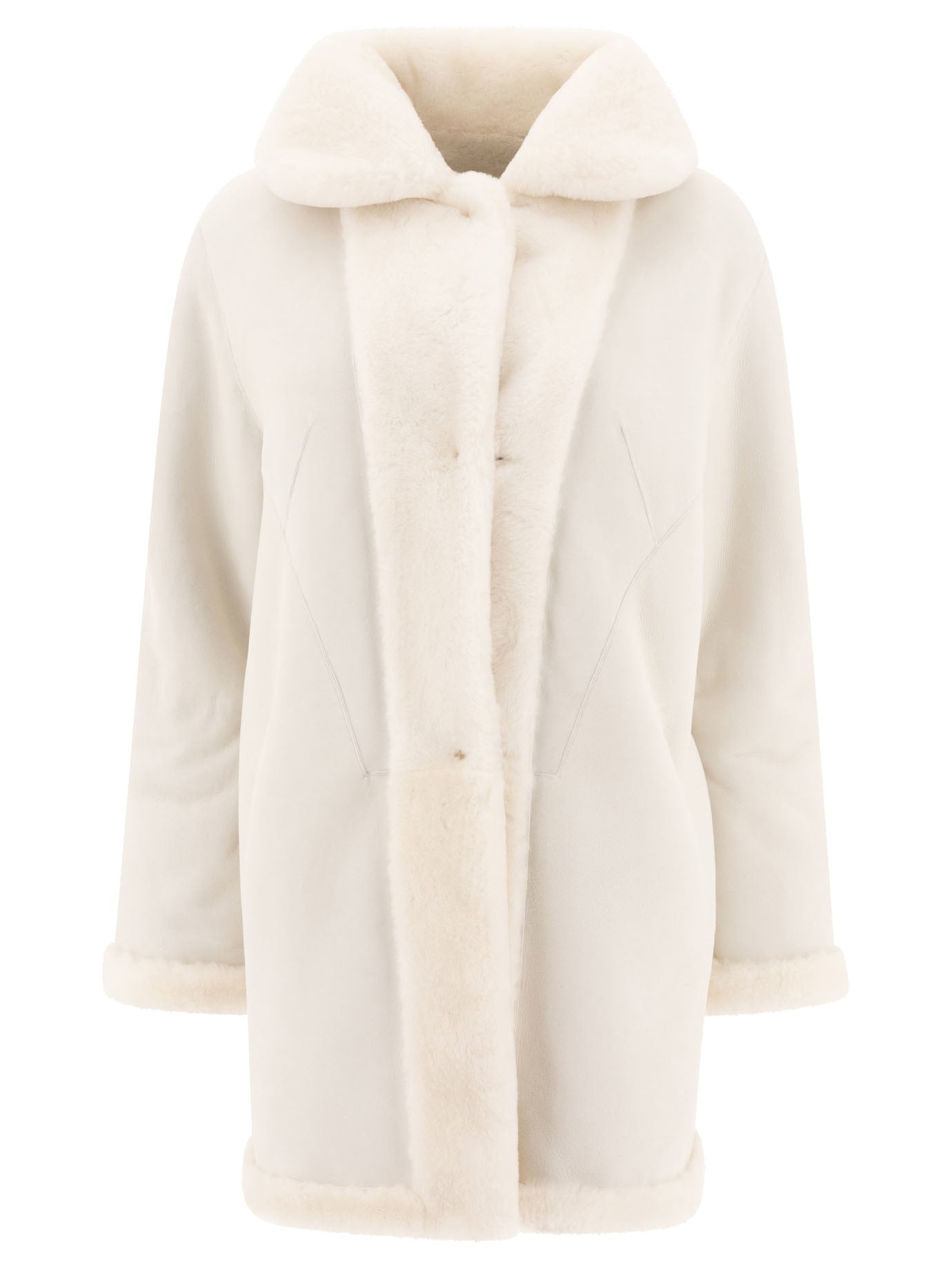 B&w Reversibile Shearling Coat