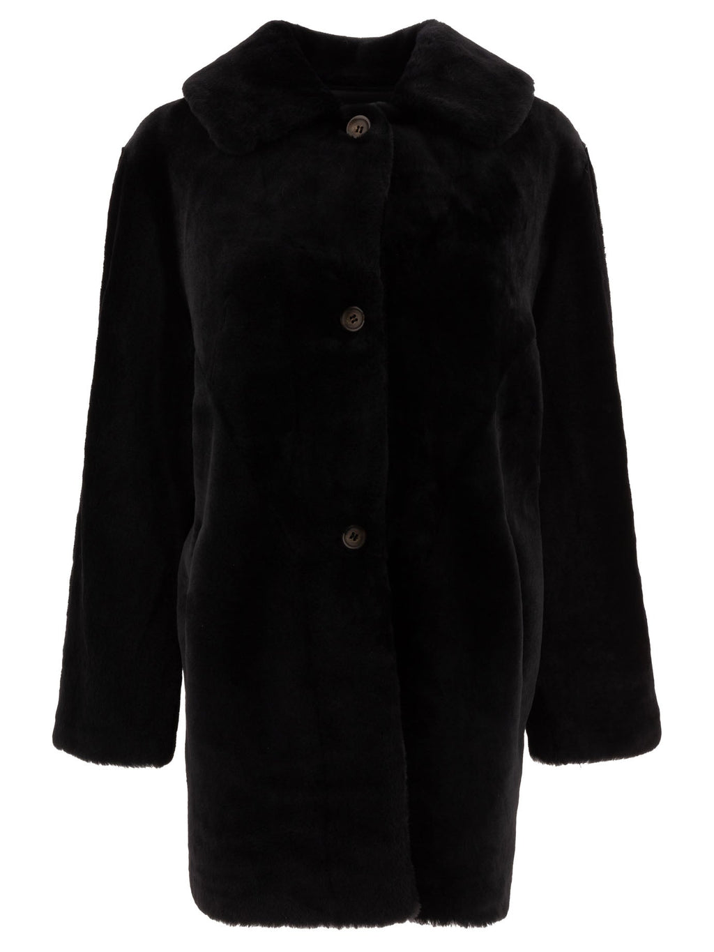 B&w Reversibile Shearling Coat