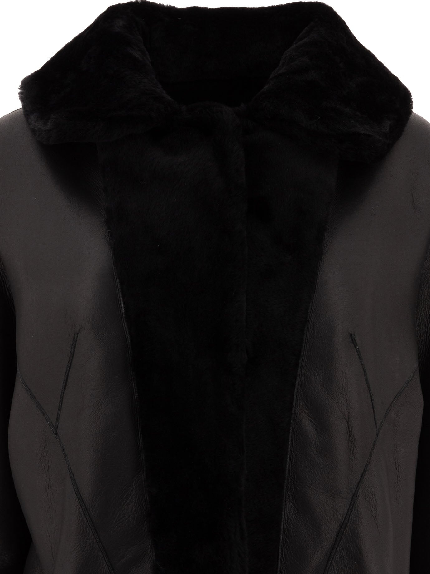 B&w Reversibile Shearling Coat