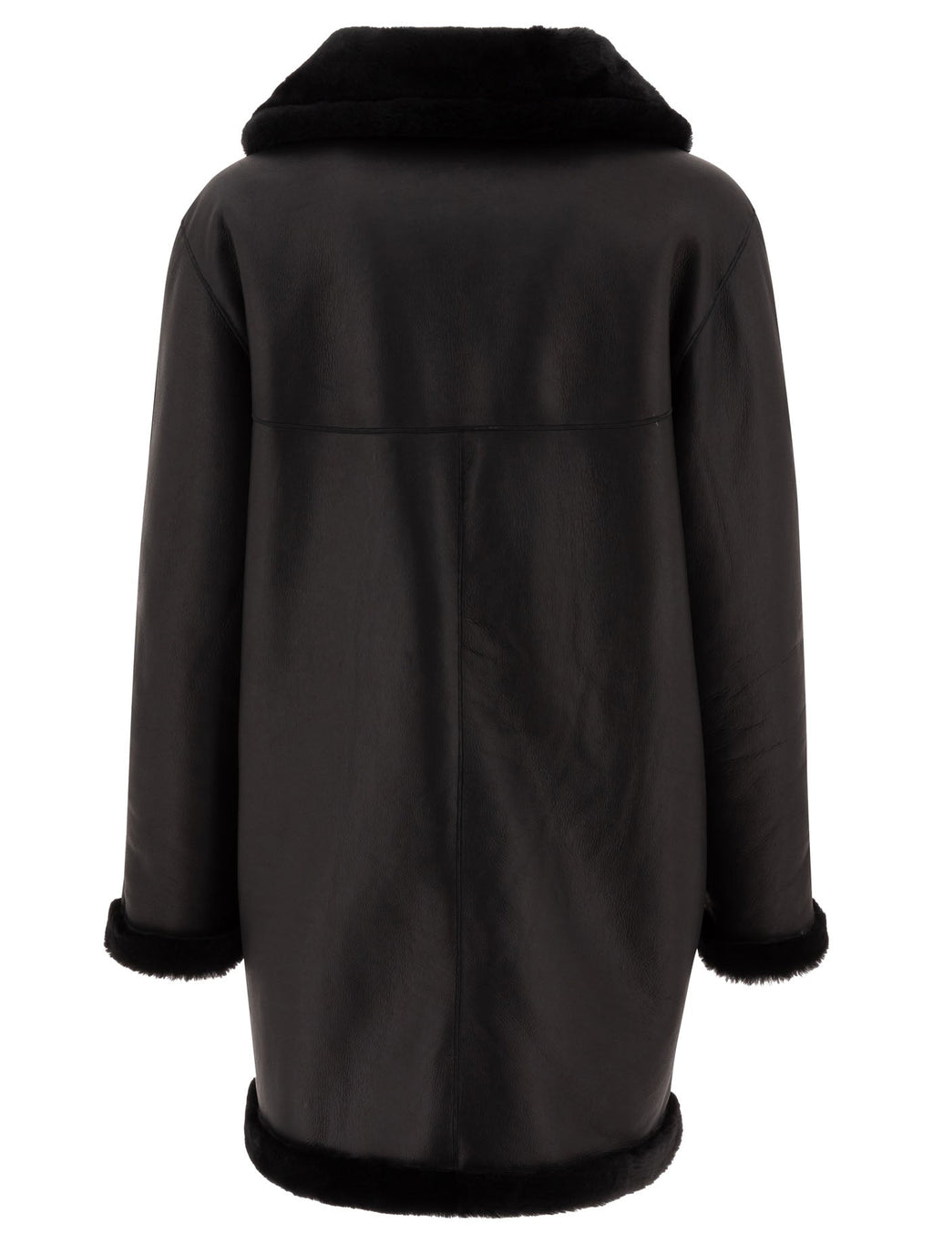 B&w Reversibile Shearling Coat