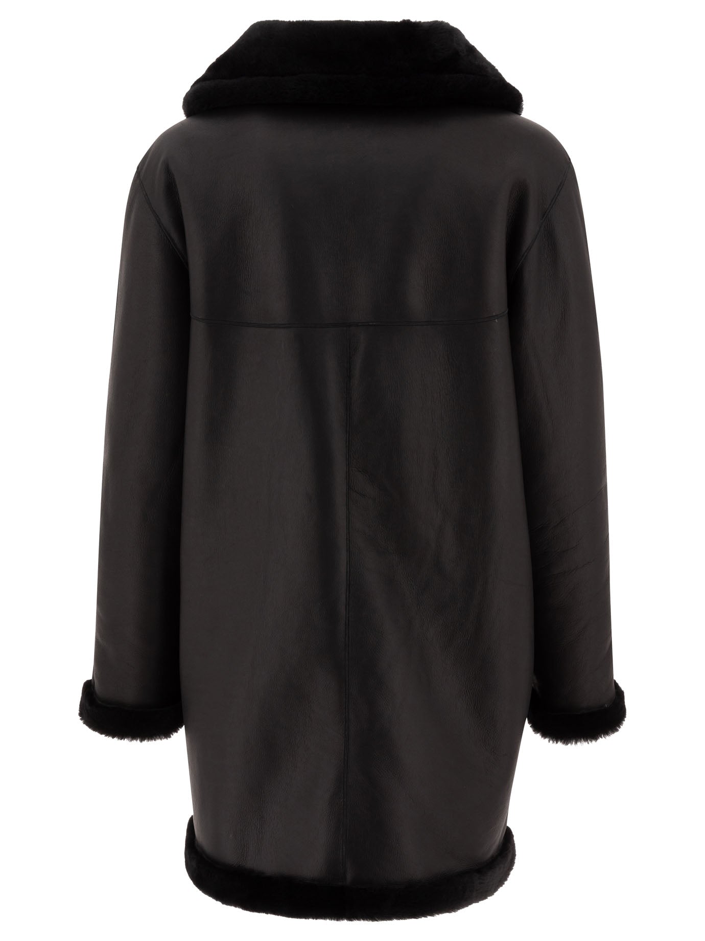B&w Reversibile Shearling Coat