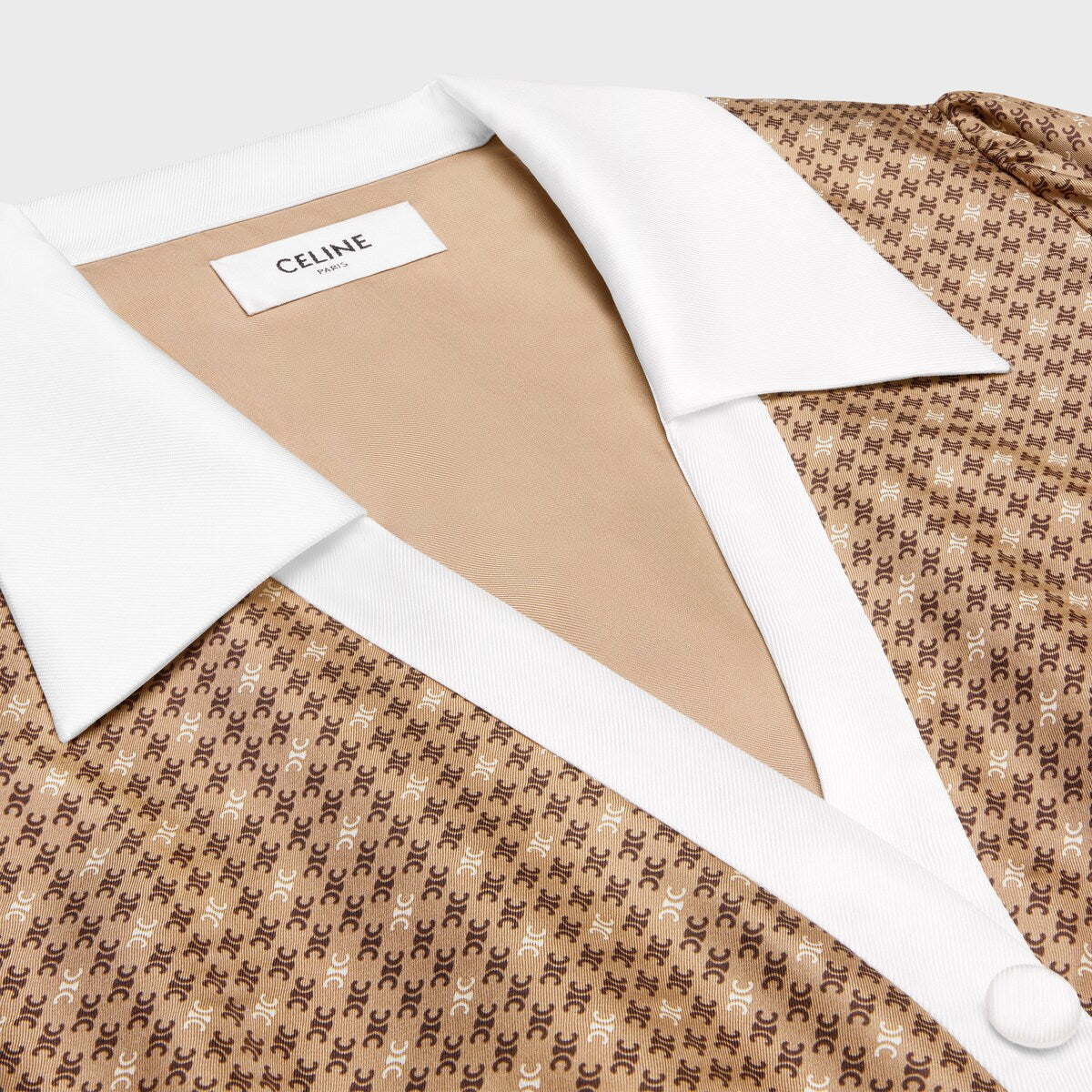 Celine Shirt Dress In Silk Twill