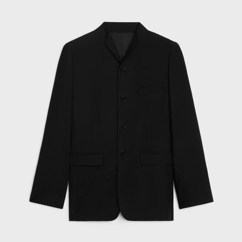 Celine Jacket With Diagonal Wing Collar In Wool