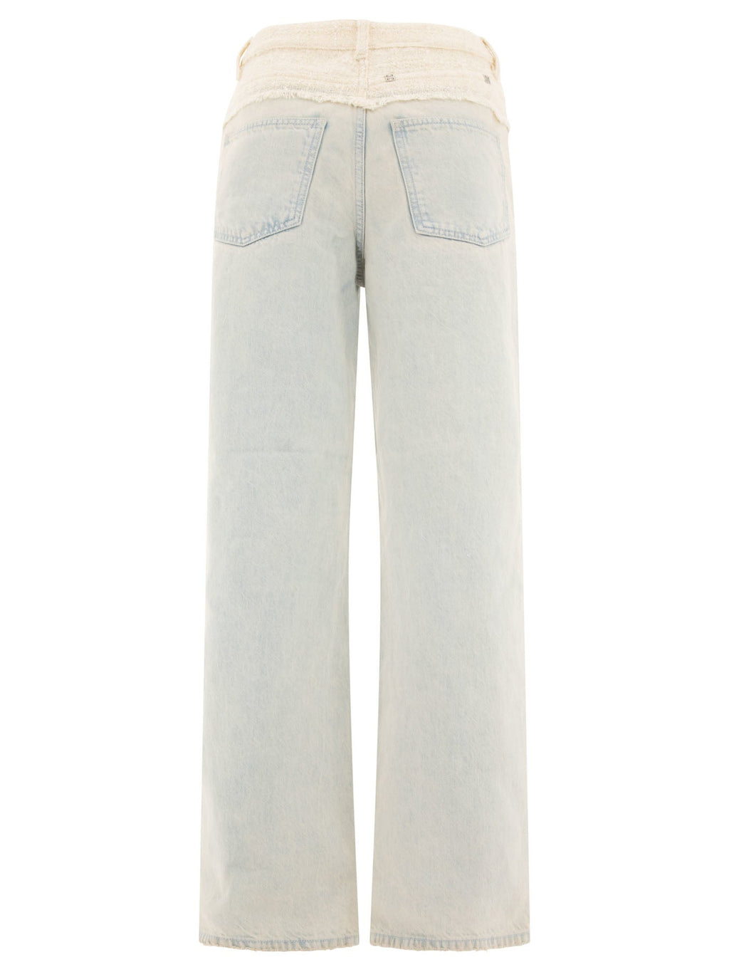 Givenchy Oversized Denim And Tweed Mixed Jeans With 4g Detail