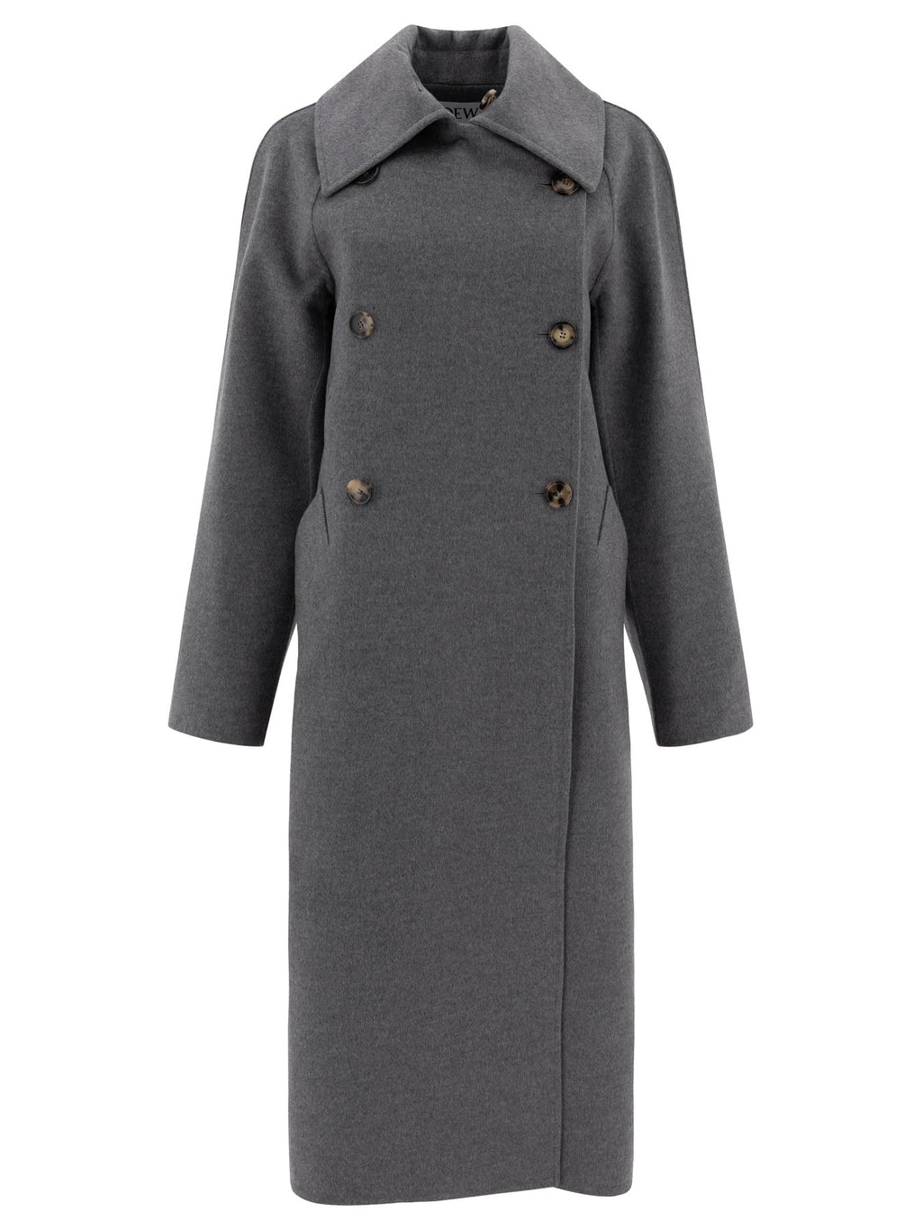 Loewe Double-breasted Coat In Wool And Cashmere