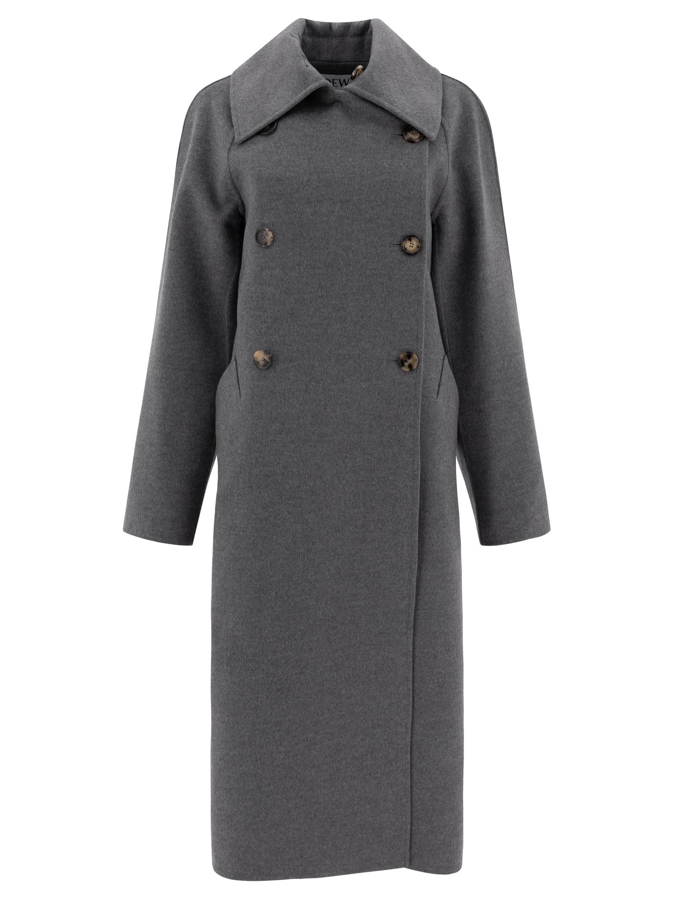 Loewe Double-breasted Coat In Wool And Cashmere