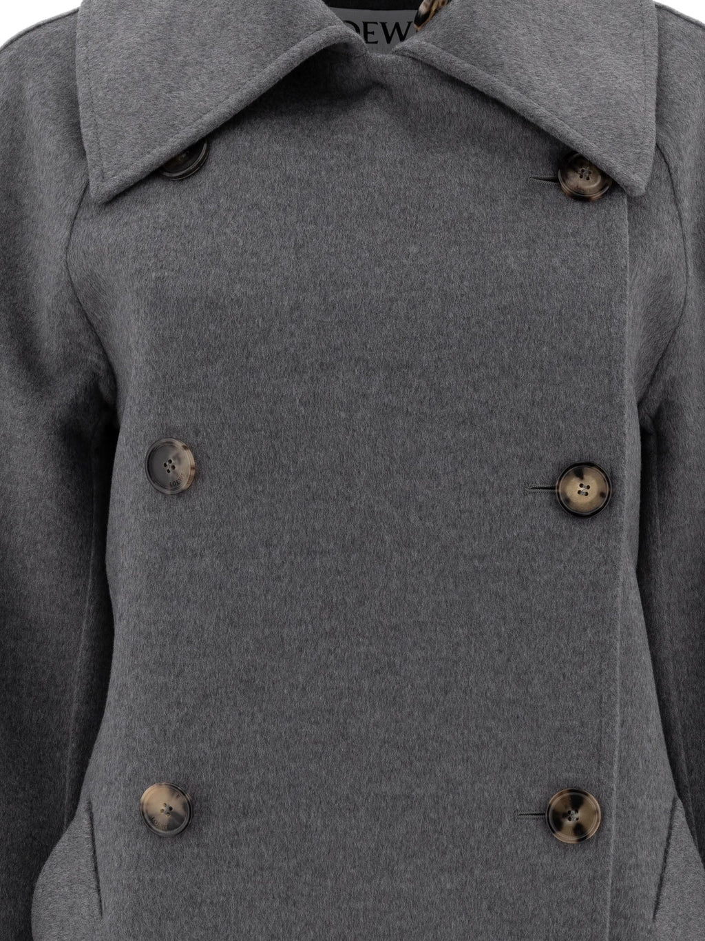 Loewe Double-breasted Coat In Wool And Cashmere