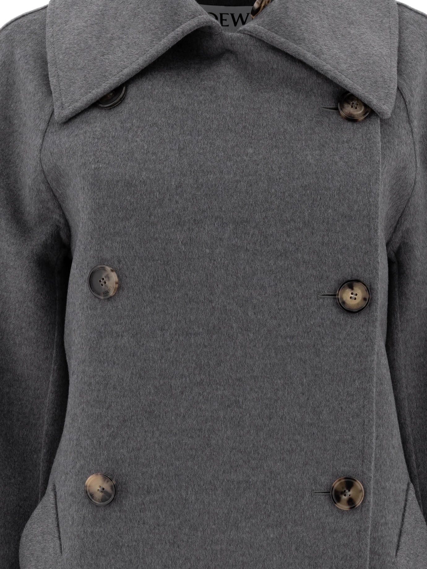 Loewe Double-breasted Coat In Wool And Cashmere