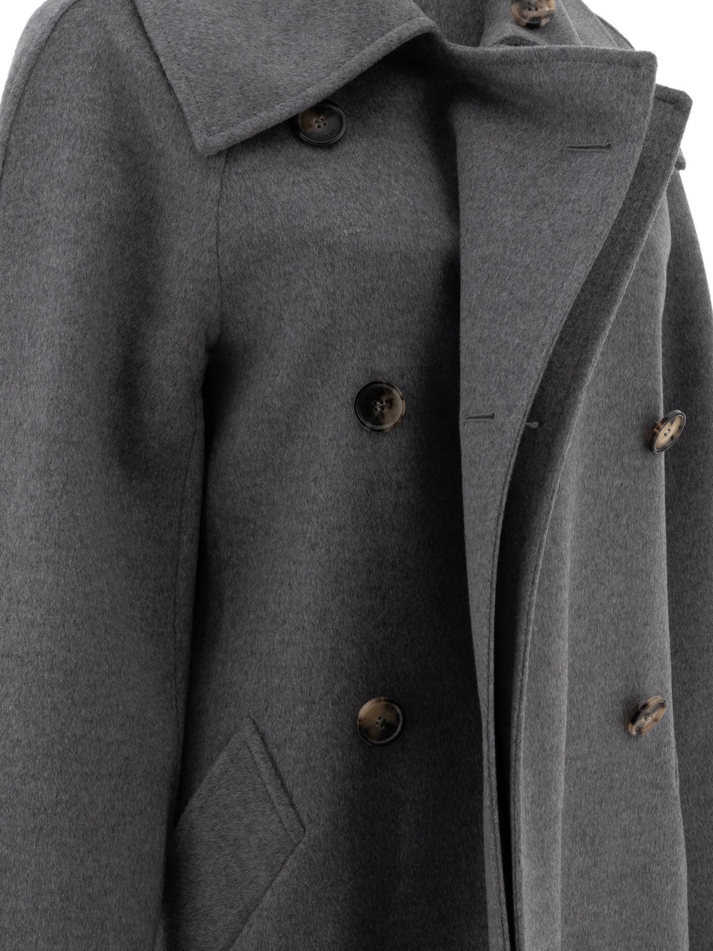 Loewe Double-breasted Coat In Wool And Cashmere