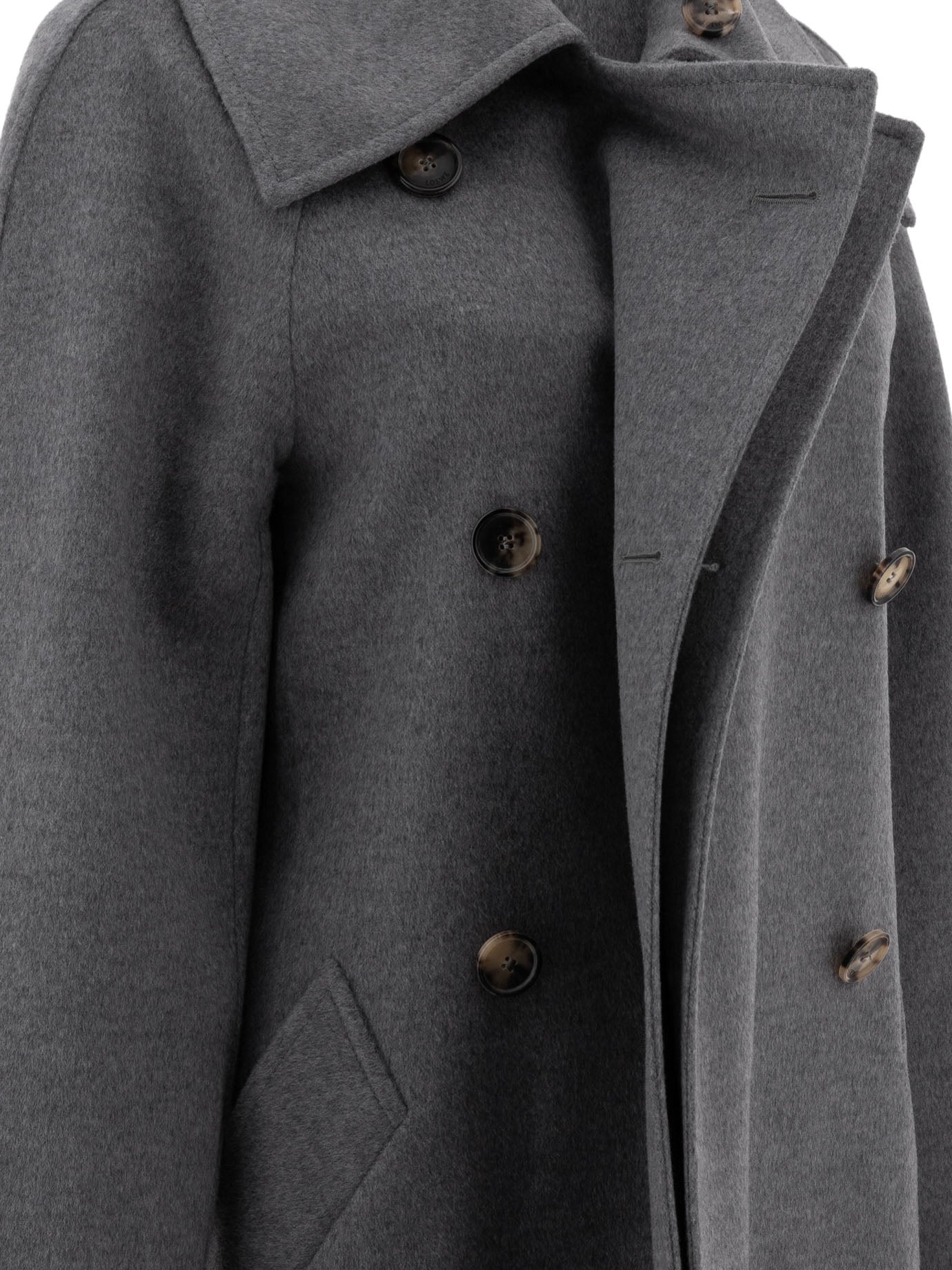 Loewe Double-breasted Coat In Wool And Cashmere
