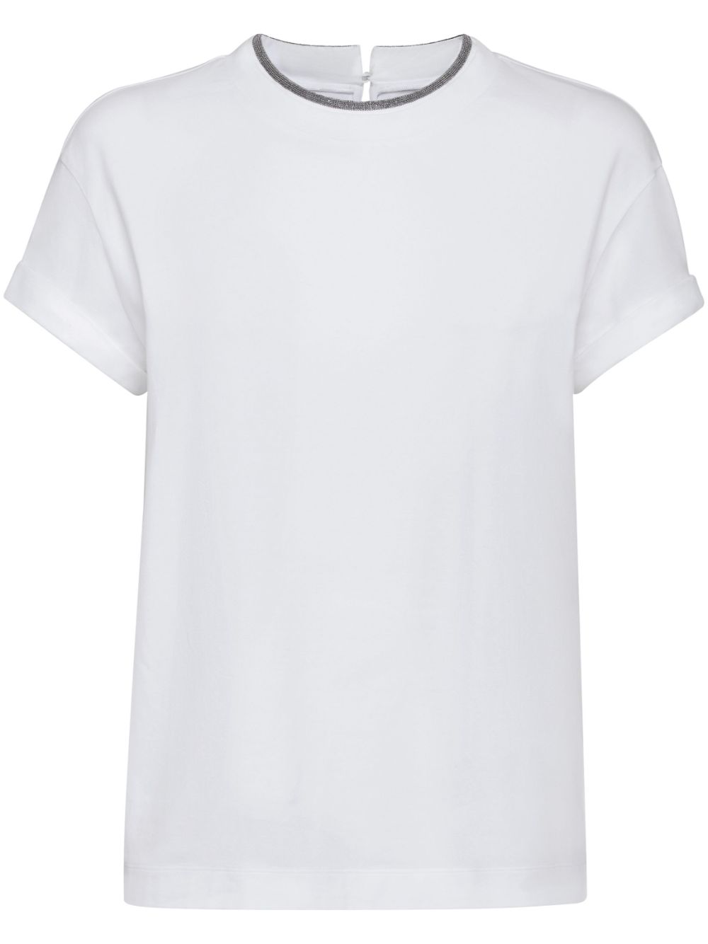 Brunello Cucinelli Cotton T-shirt With Embroidery Collar