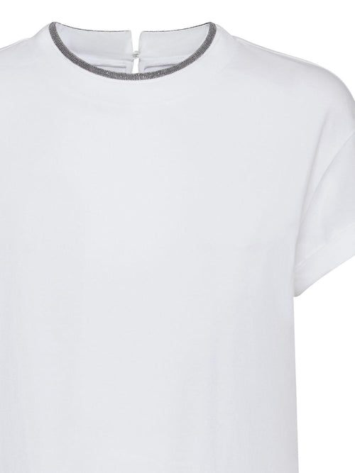 Brunello Cucinelli Cotton T-shirt With Embroidery Collar
