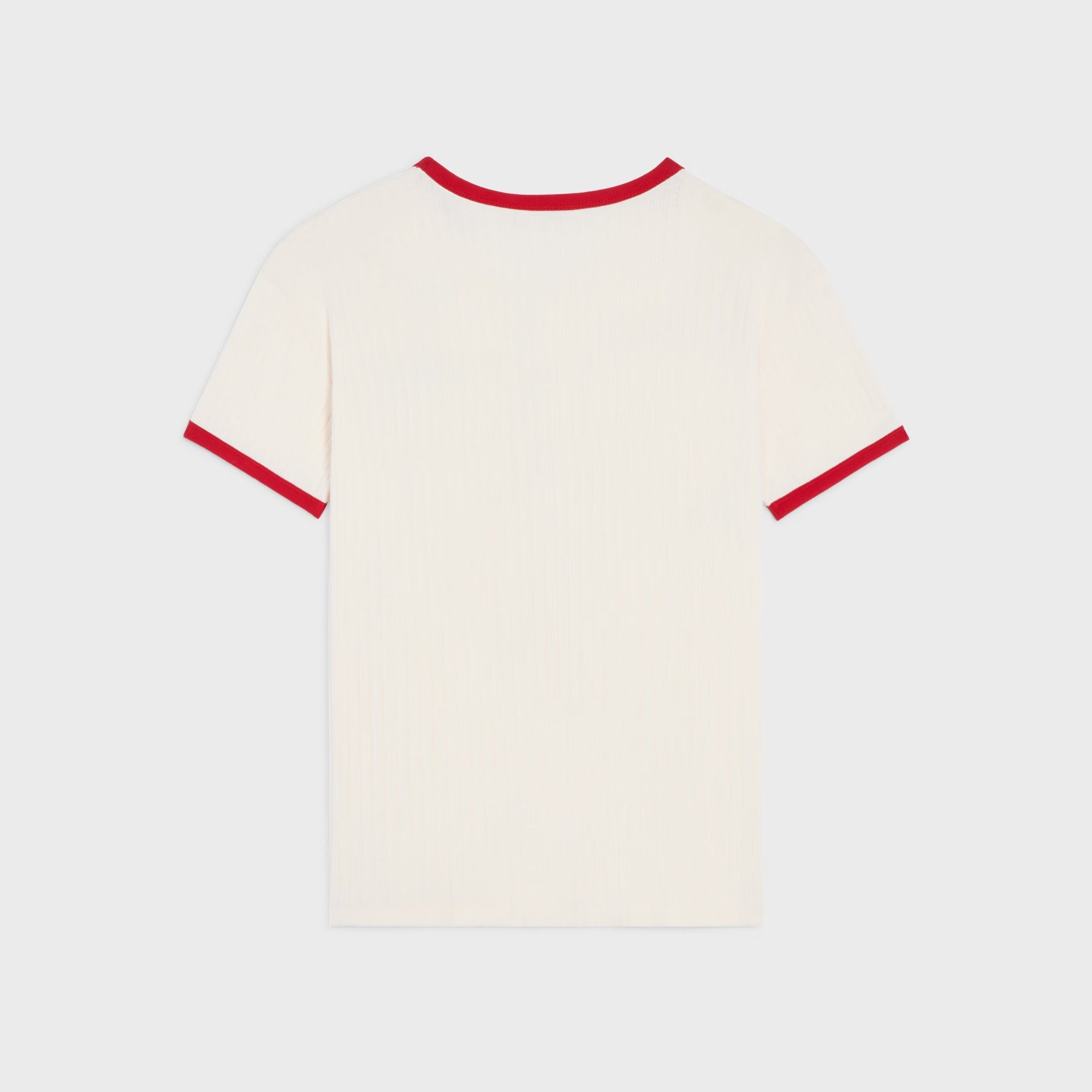 Celine Ribbed Cotton T-shirt