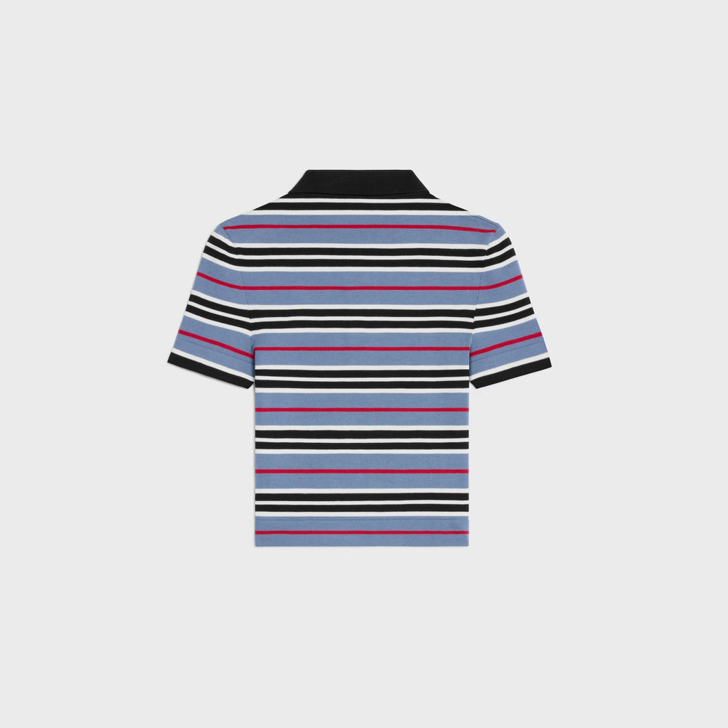 Celine Striped Cotton Polo Shirt