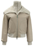 Dior Leather Reversible Jacket With Knitted Turtleneck