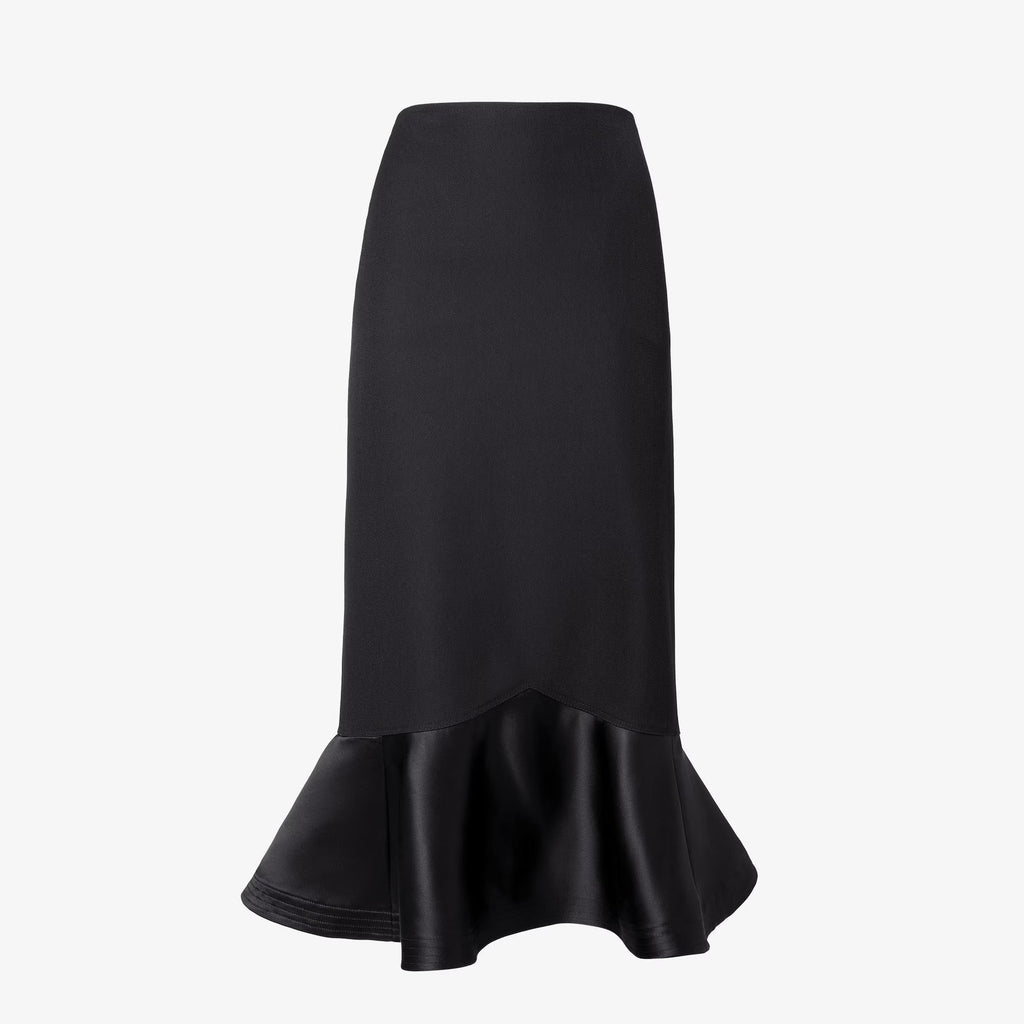 Fendi Midi Skirt In Grain De Poud