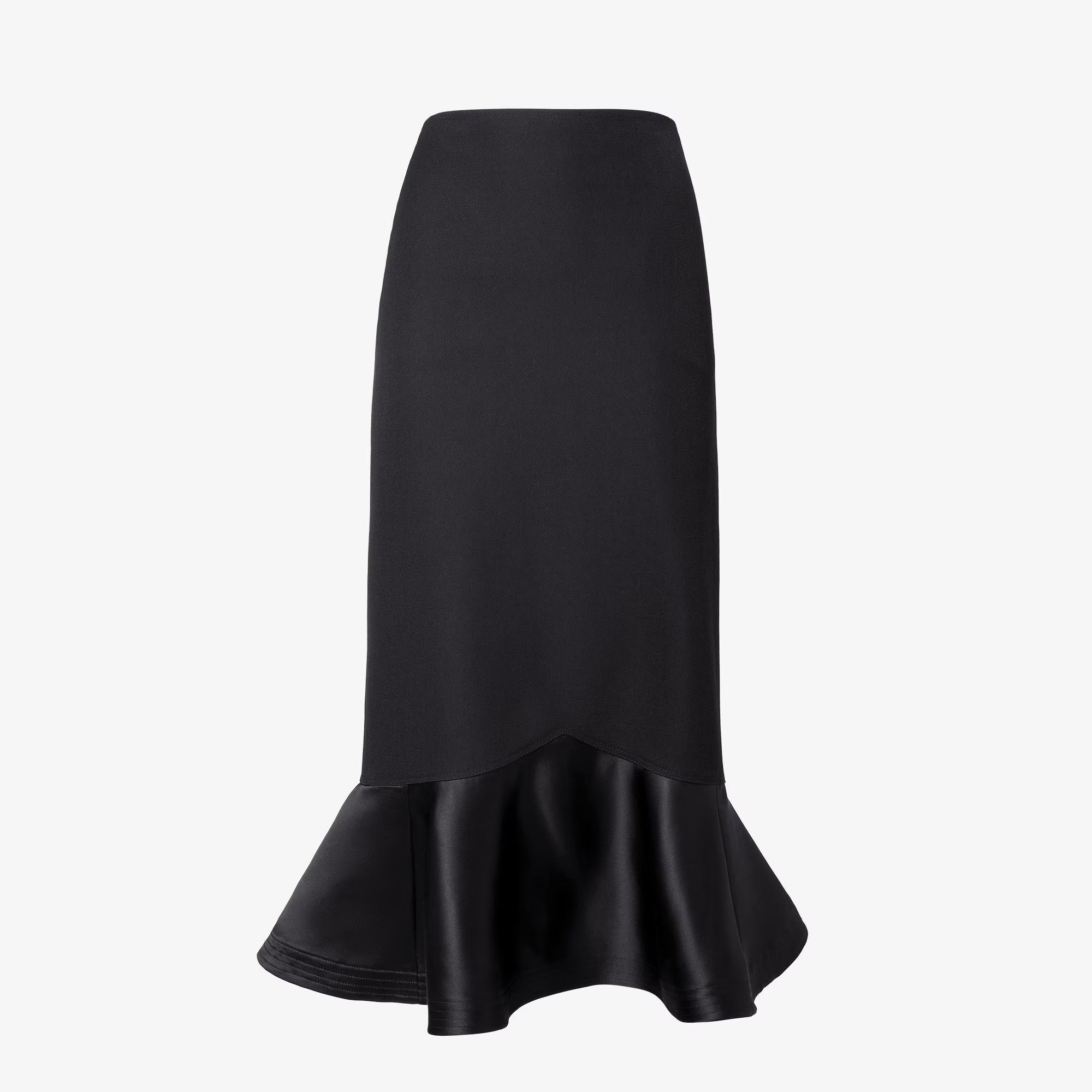 Fendi Midi Skirt In Grain De Poud