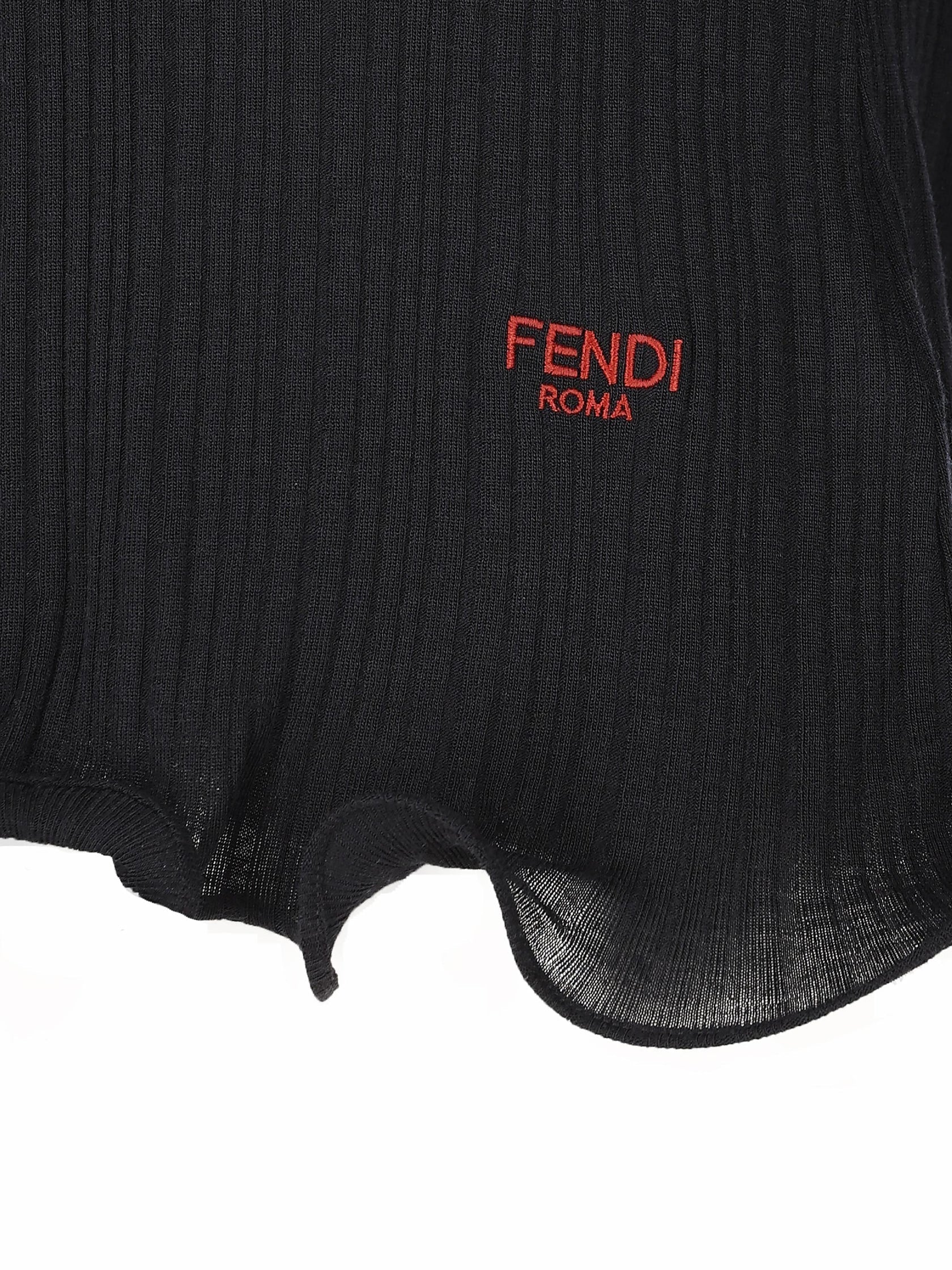 Fendi V-neck T-shirt In Virgin Wool