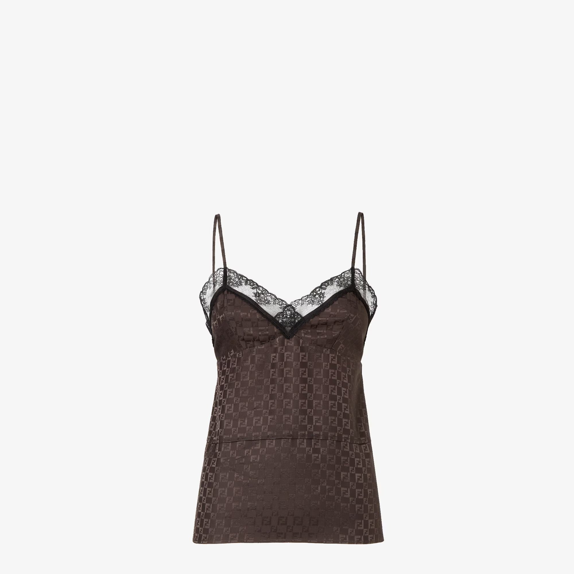 Fendi Jacquard Ff Silk Top