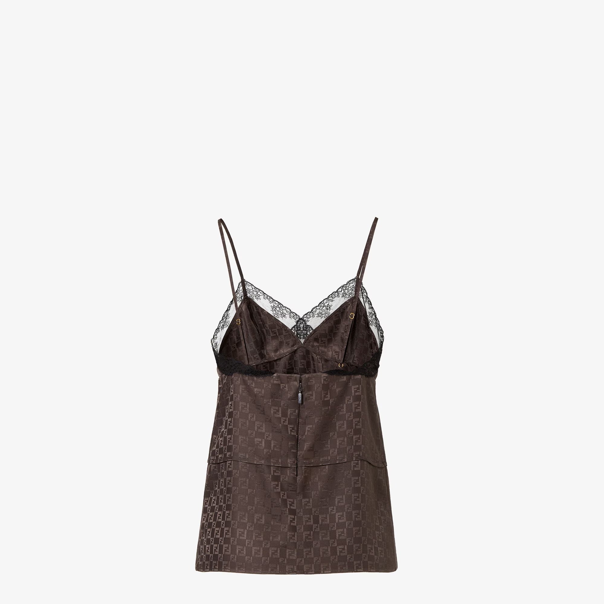 Fendi Jacquard Ff Silk Top