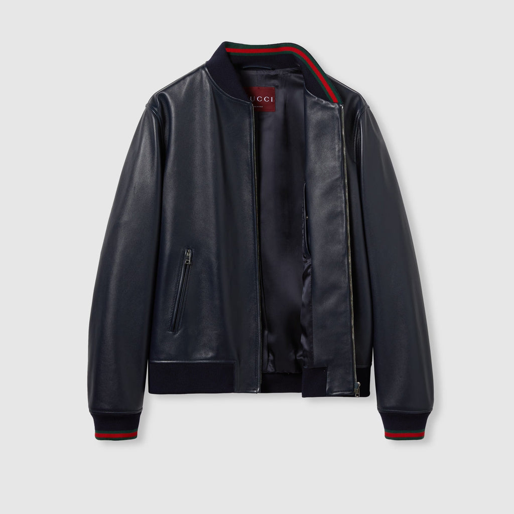 Gucci Leather Zip Jacket