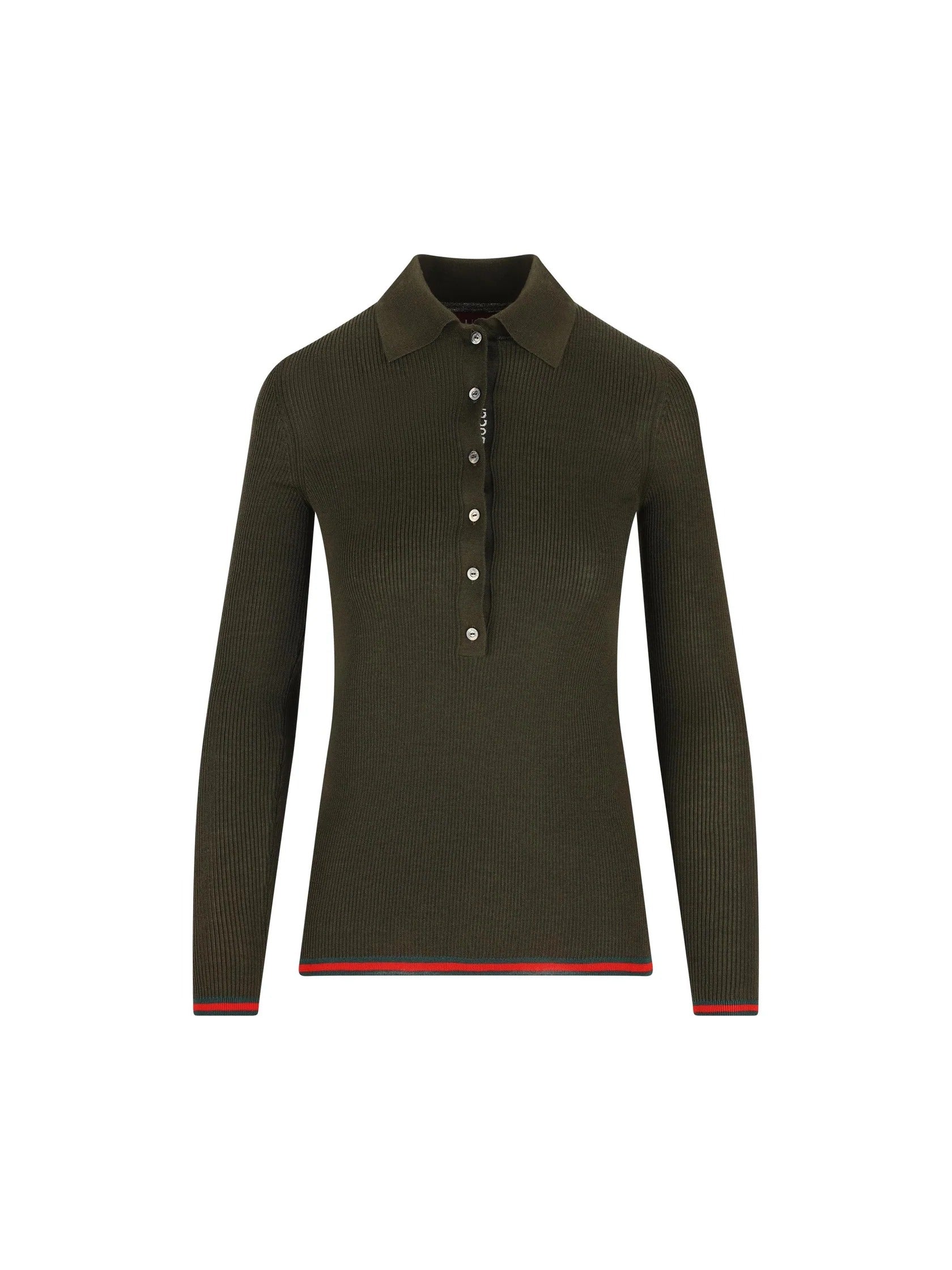 Gucci Silk And Cashmere Long Sleeve Polo Shirt