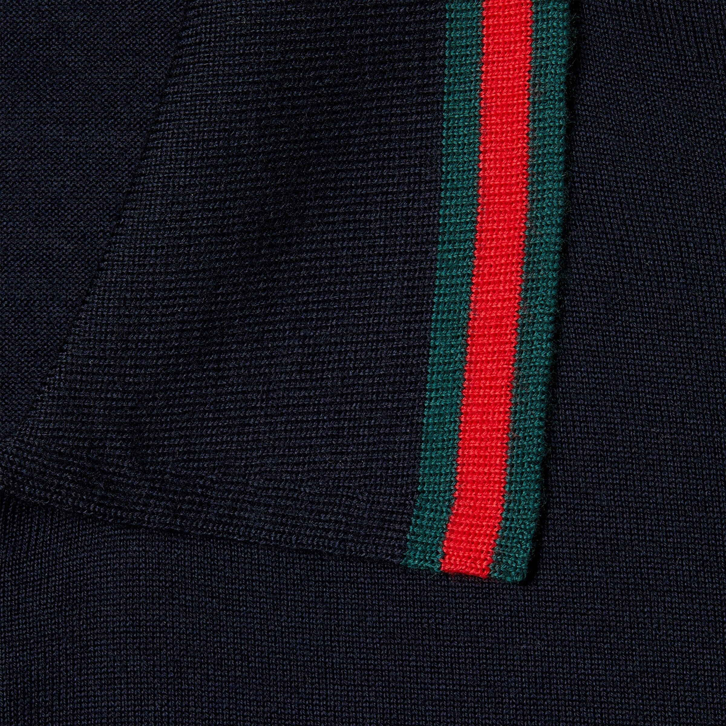 Gucci Wool Knit Polo Shirt With Web Detail