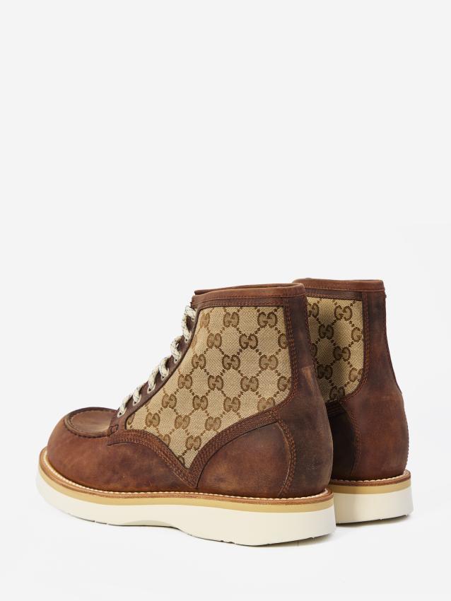 Gucci Lace Up Ankle Boots Gg