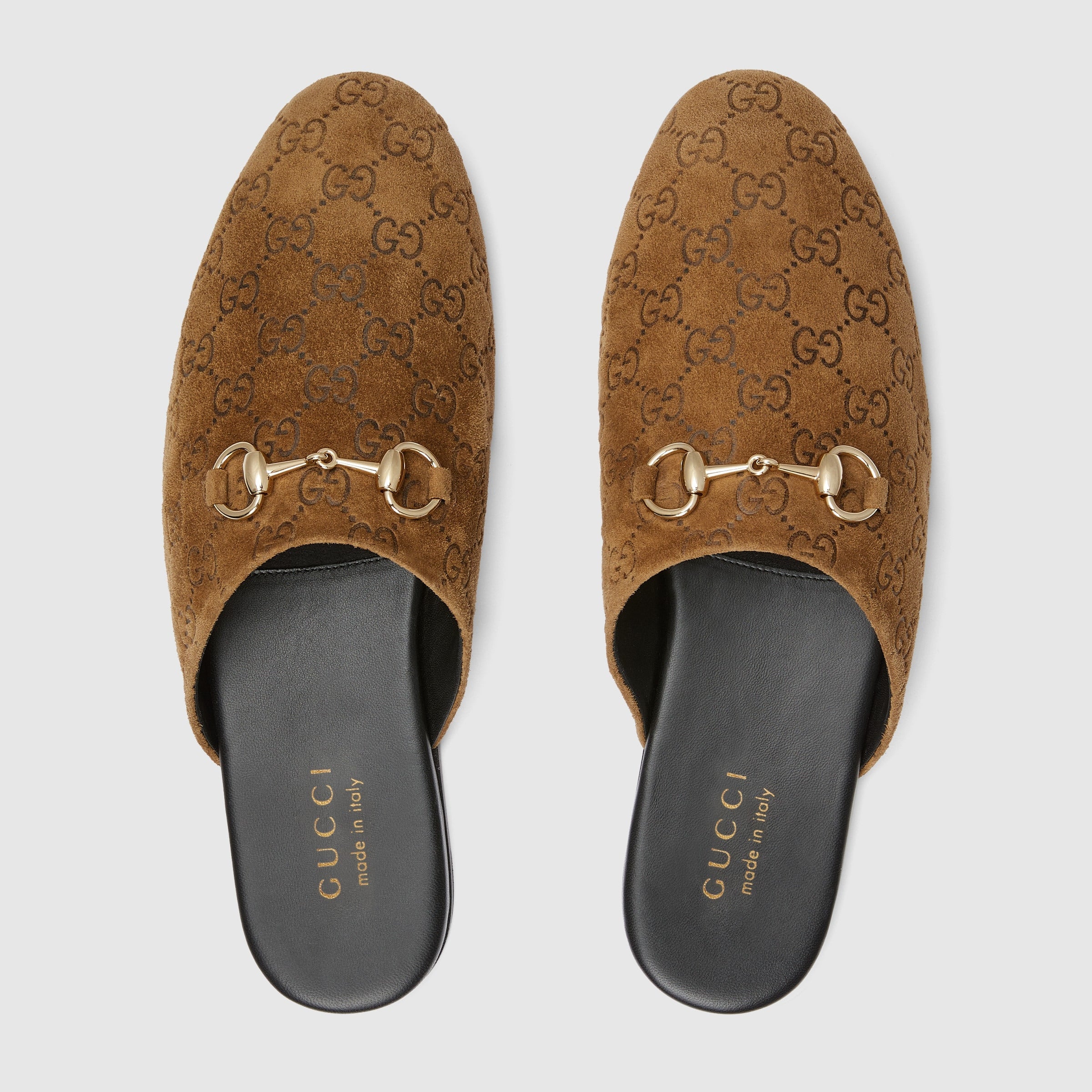 Gucci Suede Leather Sabot With Horsebit