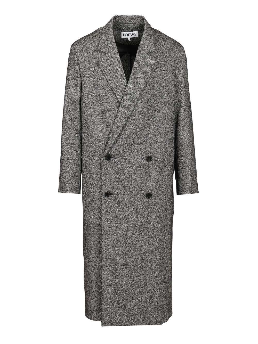 Loewe Double Breasted Coat In Wool Blend