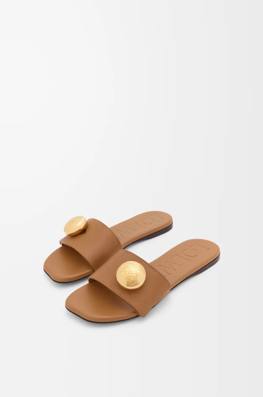 Loewe "pebble" Leather Slide Sandals
