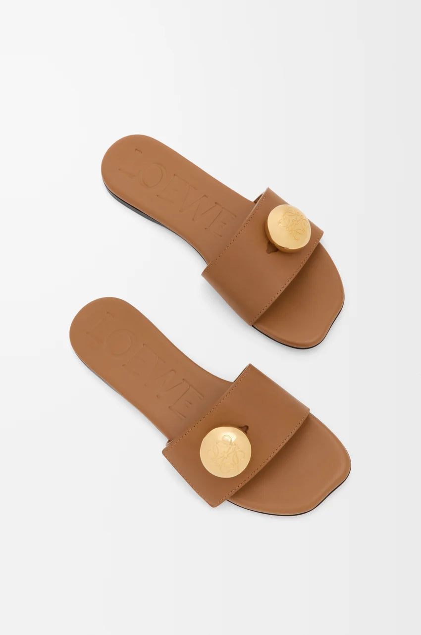 Loewe "pebble" Leather Slide Sandals