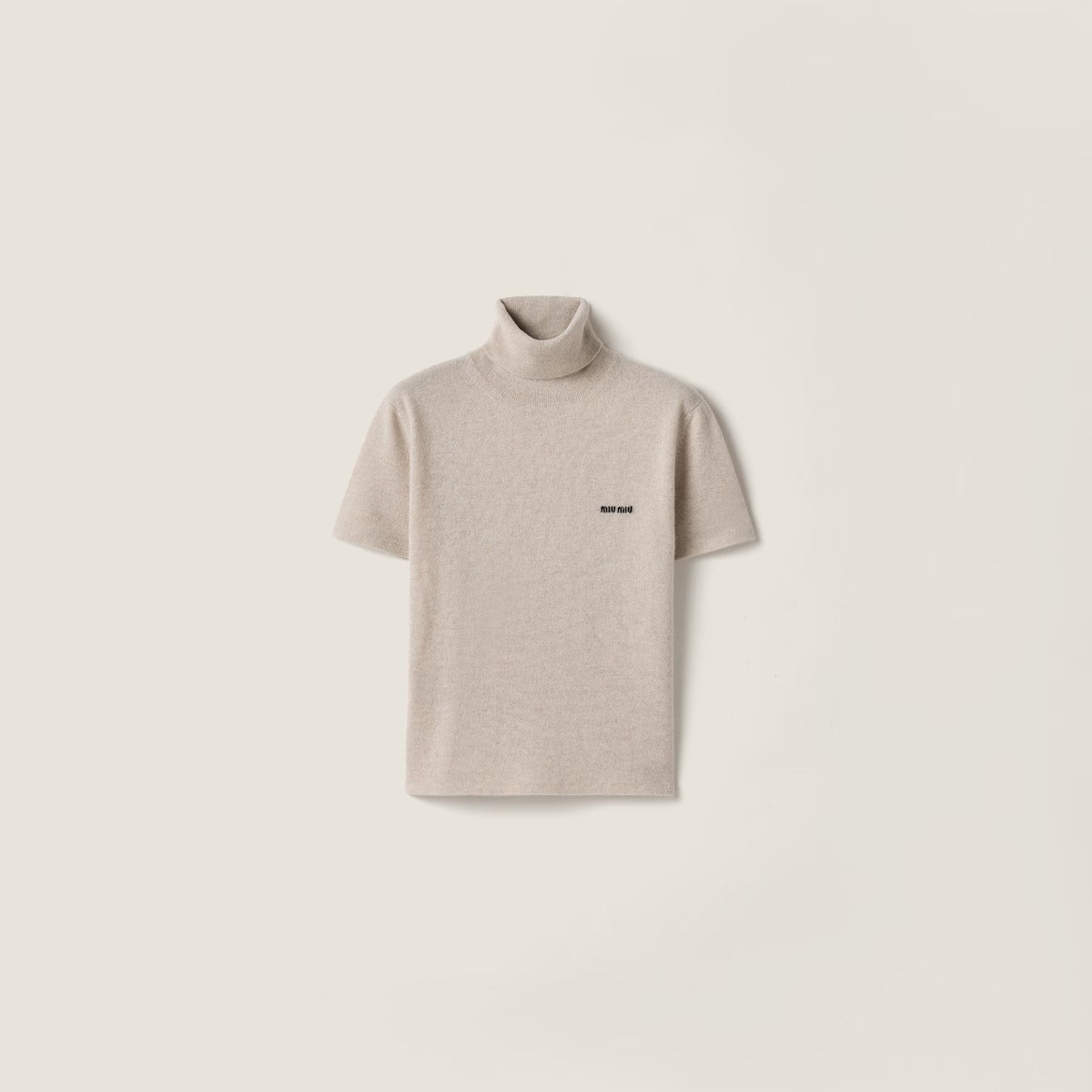 Miu Miu High Neck T-shirt In Cashmere