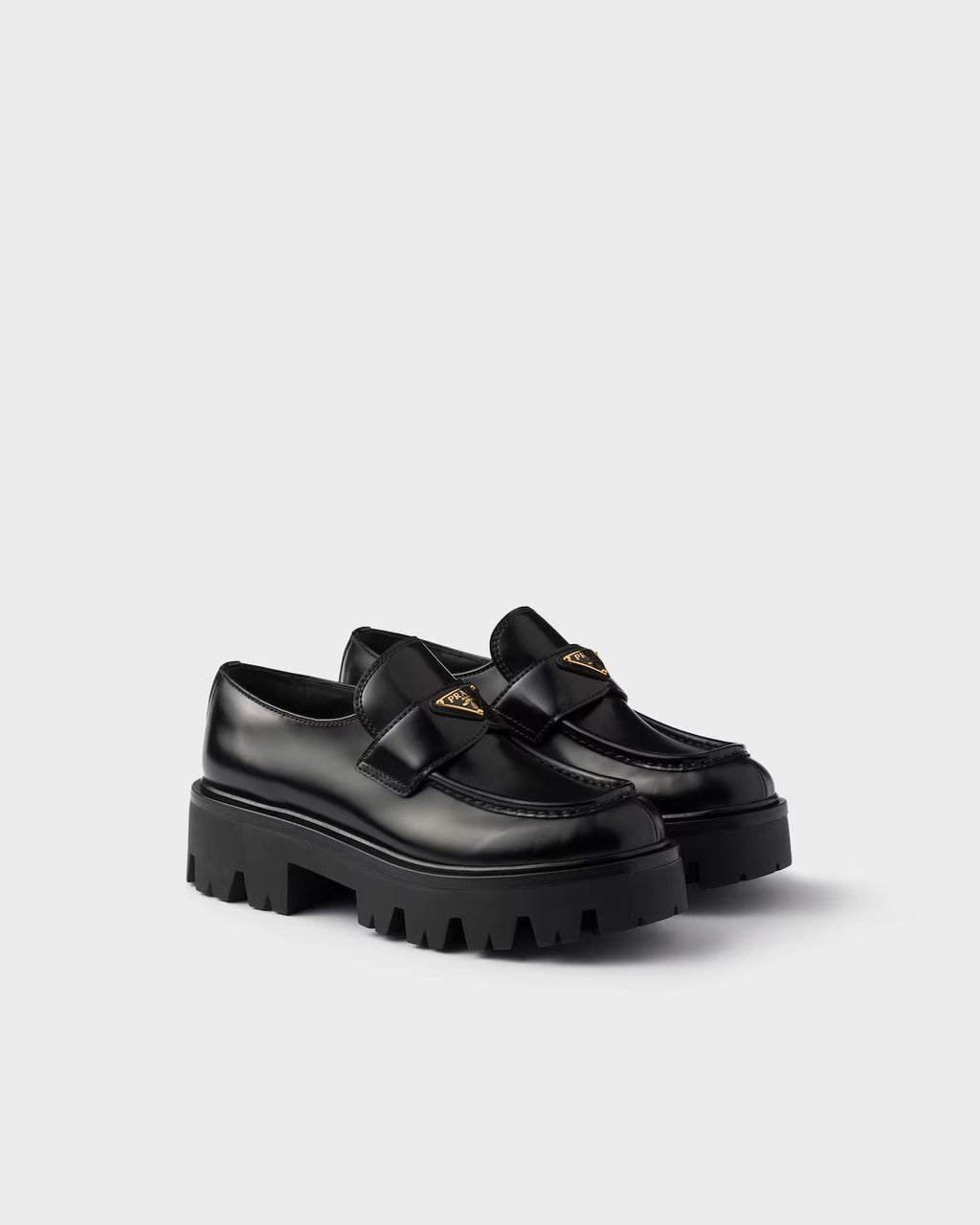 Prada Brushed Leather Loafers