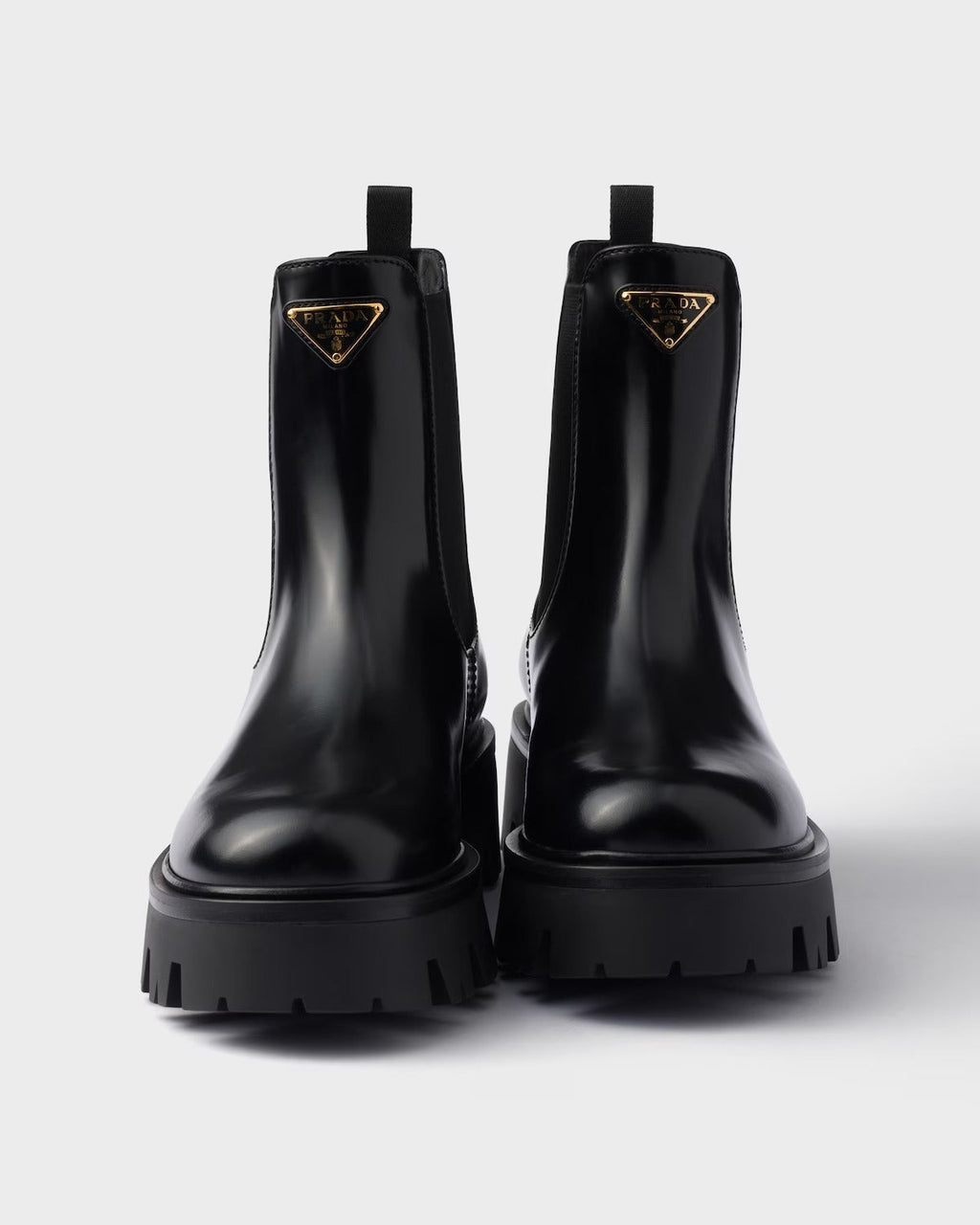 Prada Brushed Leather Ankle Boots