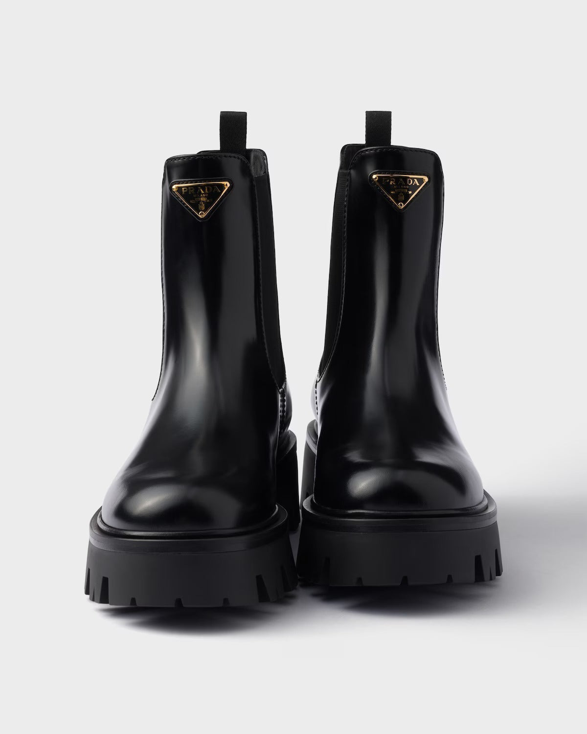 Prada Brushed Leather Ankle Boots