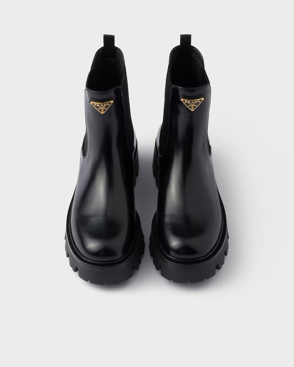 Prada Brushed Leather Ankle Boots