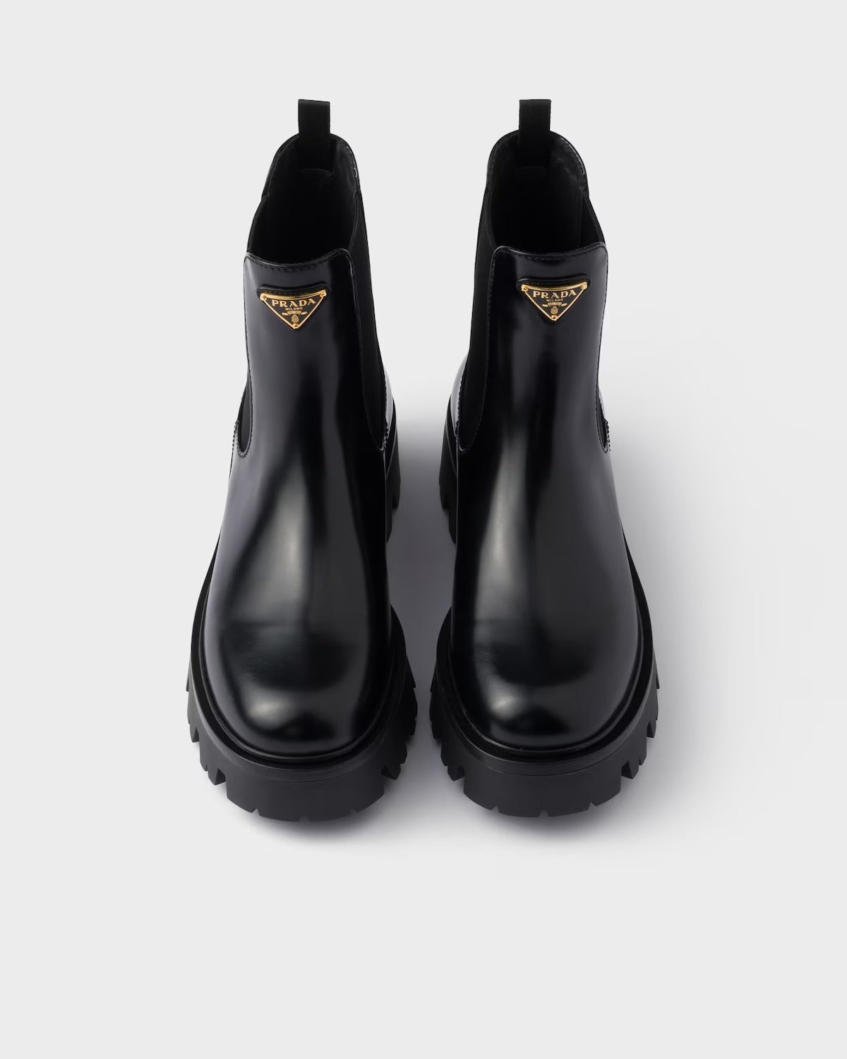 Prada Brushed Leather Ankle Boots