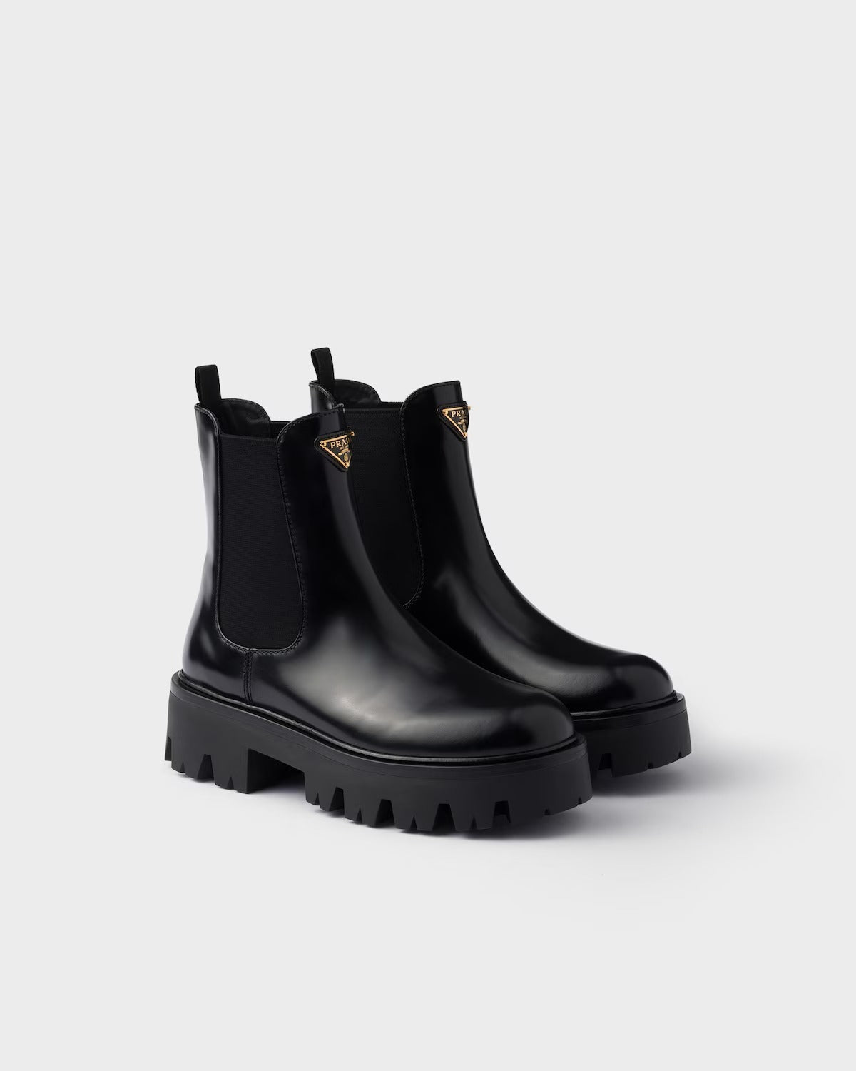 Prada Brushed Leather Ankle Boots