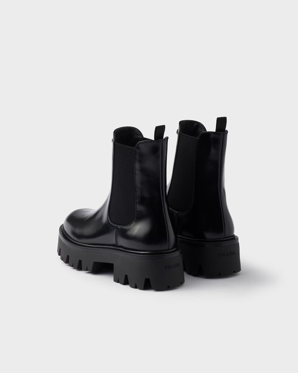 Prada Brushed Leather Ankle Boots